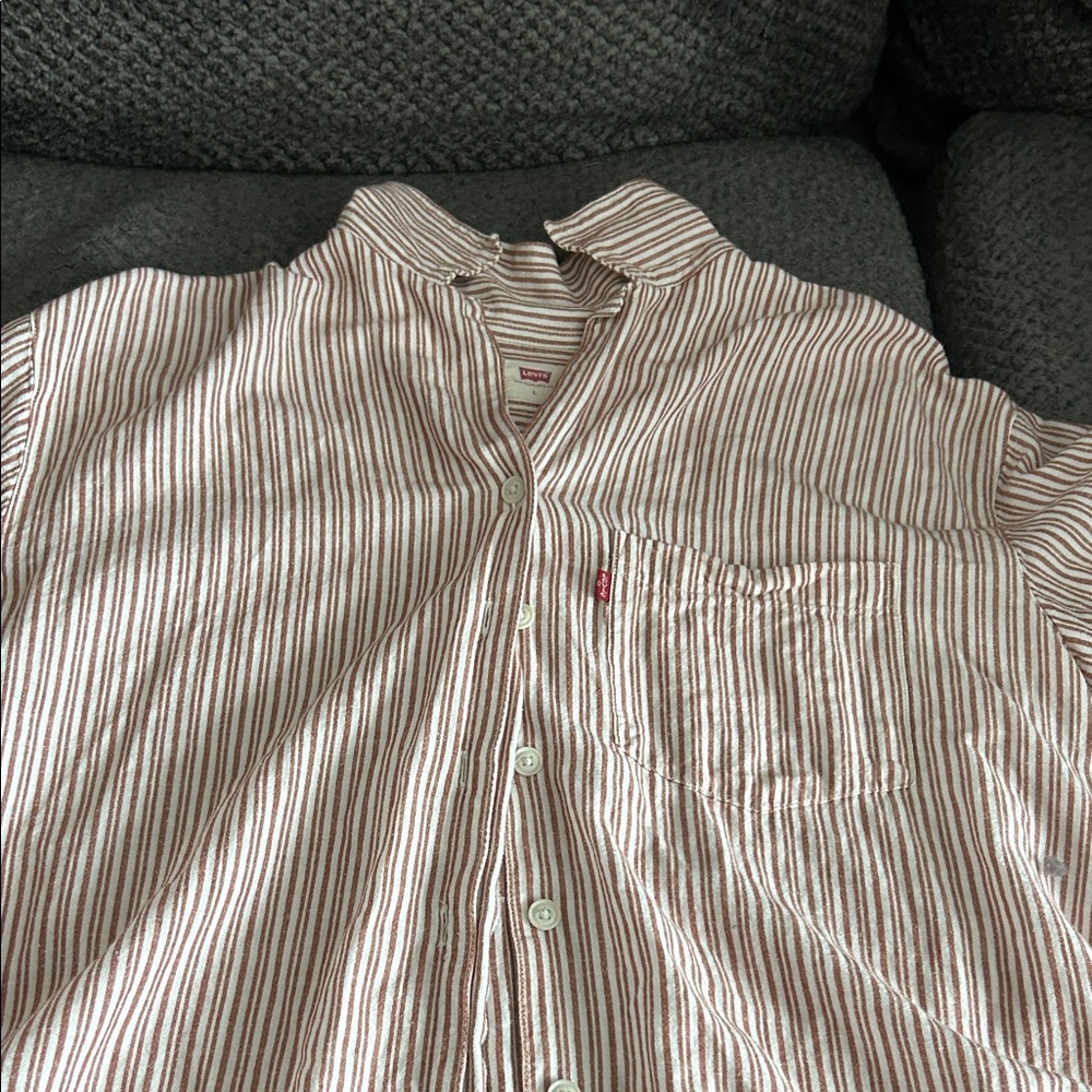 Levi's Women’s Casual Brown Striped Shirt